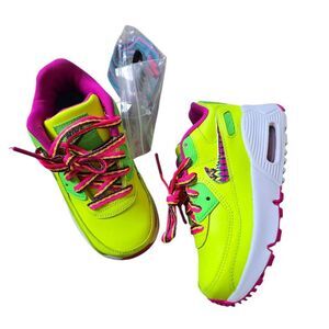 Nike Air Max LTE 90 Volt Fire Toddler sneakers 9C Pink Green NWT